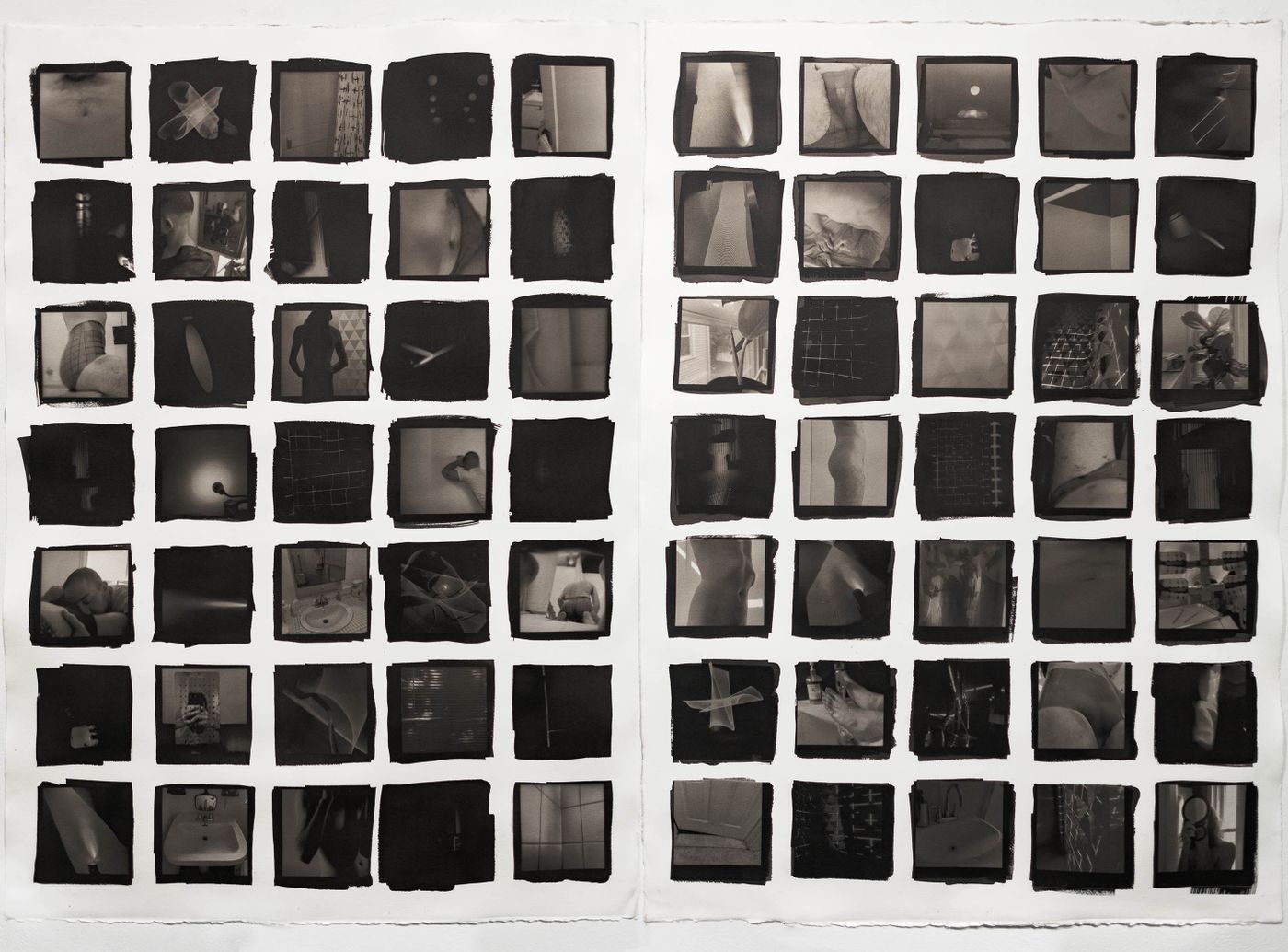 Fractions Diptych, 2021. Palladium toned Kallitype; 29.5 x 41 in. Photo courtesy the artist.