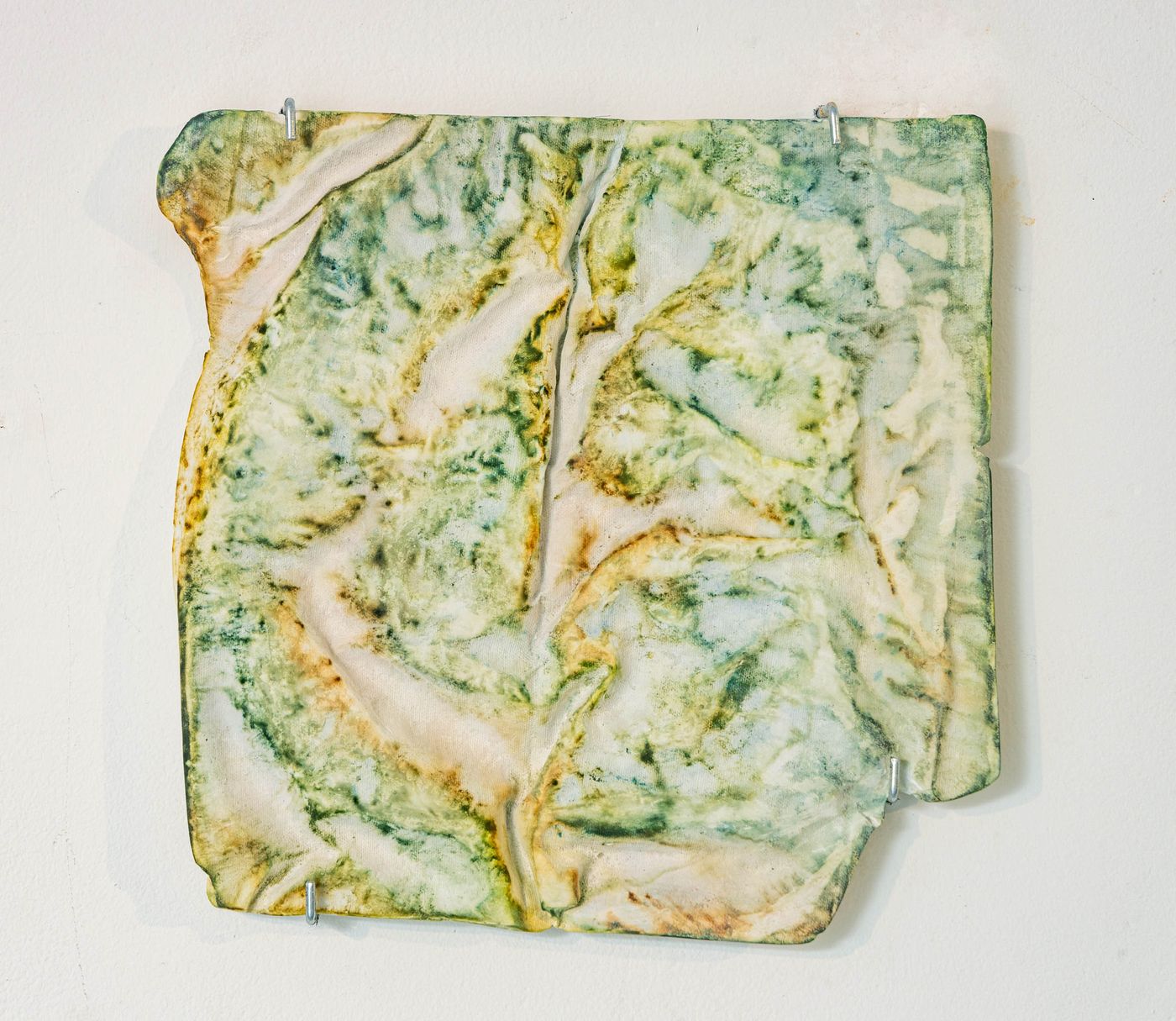 Fabric, 2022. Plaster and dye; 12.5 x 12.5 in. Photo: Meghan Olson.